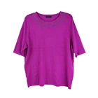 Ladies short sleeves knitting T-shirt sweater for summer