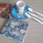 Elegant high quality decoupage Cutlery paper plate paper napkins color printed by customer