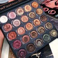 

Hot Selling 25 Colors Party Sexy High Metallic Glitter Eyeshadow Palette With Mirror
