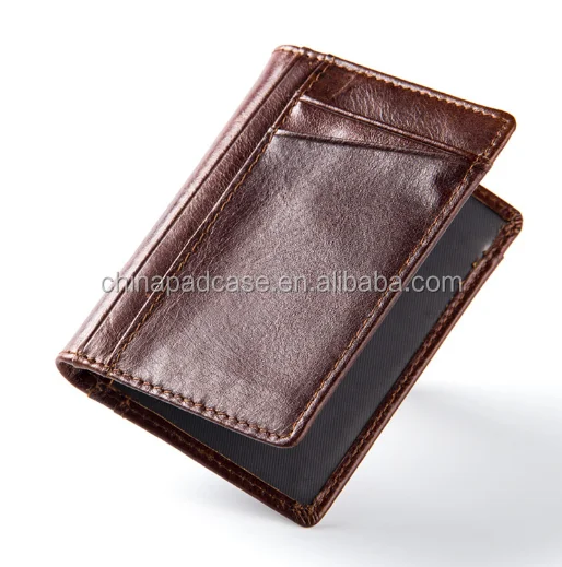 Retro style Ultra Thin Genuine soft Cowhide leather Mens Card Holder Travel wallet Passport Money Clip