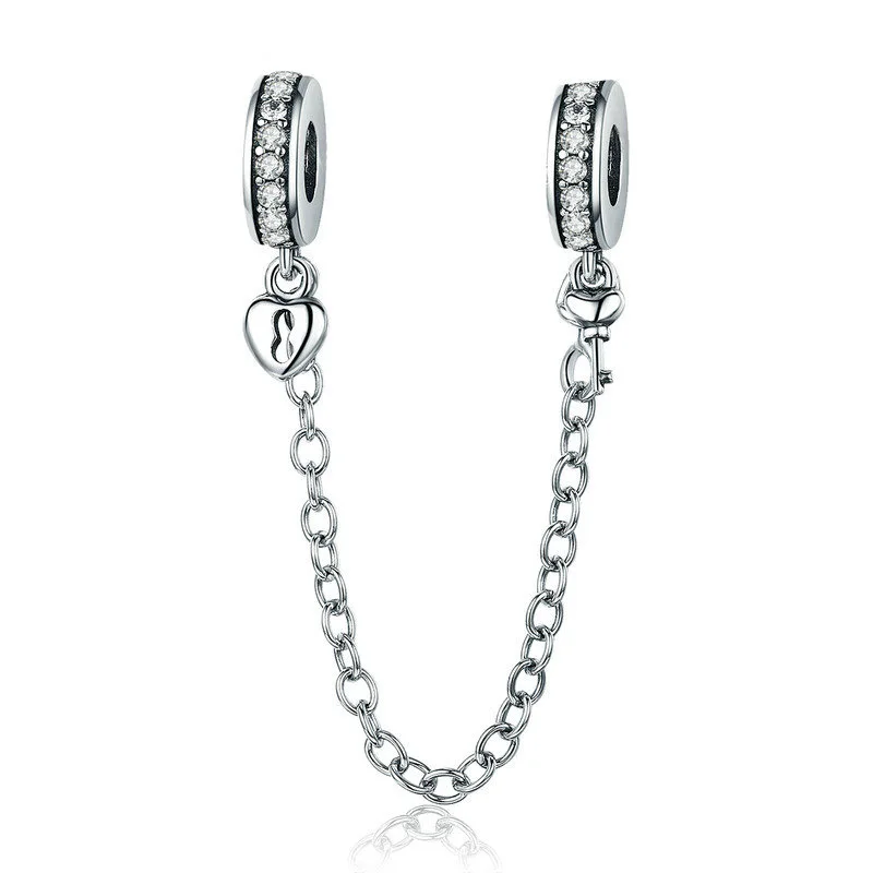 Authentic 925 Sterling Silver Stackable Heart Love Heart Dangle Safety Chain Charm fit Charm Bracelet DIY Jewelry, Picture
Authentic 925 Sterling Silver Stackable Heart Love Heart Dangle Safety Chain Charm fit Charm Bracelet DIY Jewelry, Picture