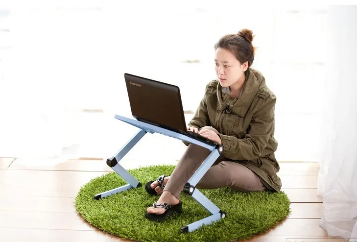 Free Delivery Wholesale 2015 multi-function folding computer desk laptop table unique learning tools office desk 4 color