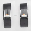 Factory directly living room wall mounted black metal iron candle holder wall sconce for decor