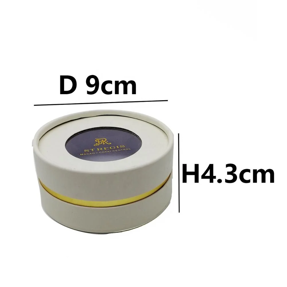 custom candy packaging clear window lid cardboard round paper
