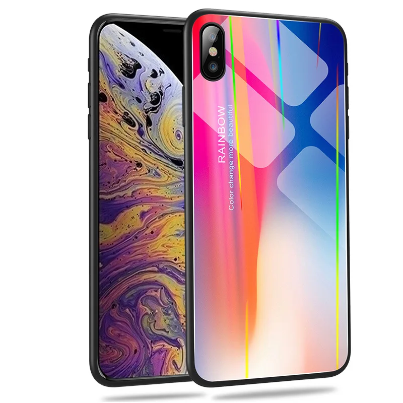 USLION Laser Gradient Tempered Glass Back Phone Case for iphone X XR XS MAX 6 7 8 Plus
USLION Laser Gradient Tempered Glass Back Phone Case for iphone X XR XS MAX 6 7 8 Plus