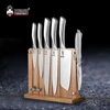 7 PCS Kitchen Knife Sets 5Cr15MoV Stainless Steel Chef Knives Set with Chicken Scissors and Ash Wooden Block Kitchen Knives Sets