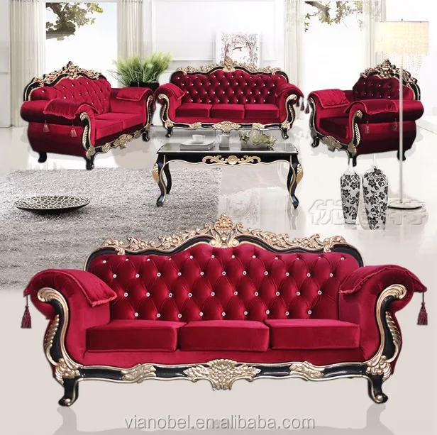 Traditional Style Formal Living Room Cerved Furniture Red Sofa Set Wood Frames View Carved Furniture Sofa Sets V P Product Details From Shenzhen Vianobel Furniture Co Ltd On Alibaba Com