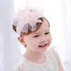 Fashion Newborn Toddler Mesh Headband Children's Cute Hair Accessories Baby bow Girl Lace Big Flowers Girl Elastic Headwear