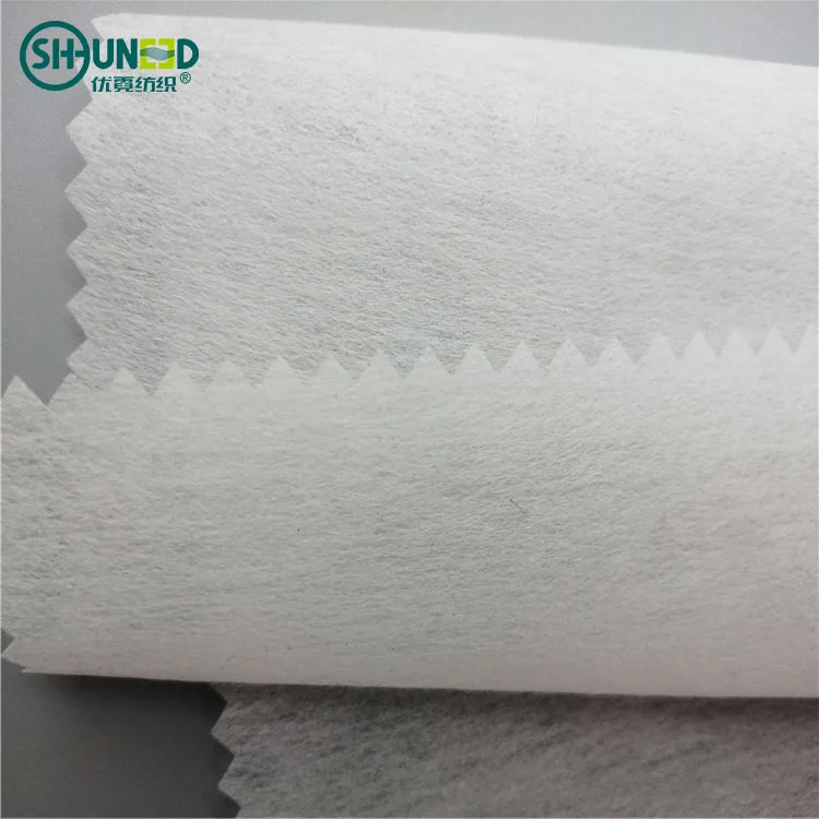 Custom Hand Feeling Polyester Viscose Sew-in Interlining Chemical Bond No Woven Fabric Roll for Garment Embroidery