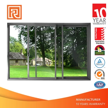 Australia New Zealand Standard Aluminum 3 Way Sliding Glass Door