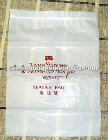 plastic air sickness bag