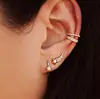 top selling factory wholesale rose gold girl women star charm cz circle cuff cz earring