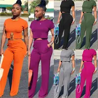 CH9103 Woman Fashion Round Neck Solid Color Short Sleeve Two Piece Pants Suit With Pockets
CH9103 Woman Fashion Round Neck Solid Color Short Sleeve Two Piece Pants Suit With Pockets