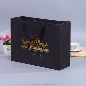 custom printing decorative gold stamping luxury gift black paper
