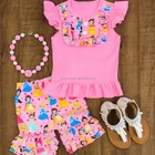 pink baby girls summer clothes wholesale children boutique outfits little girl shorts sets