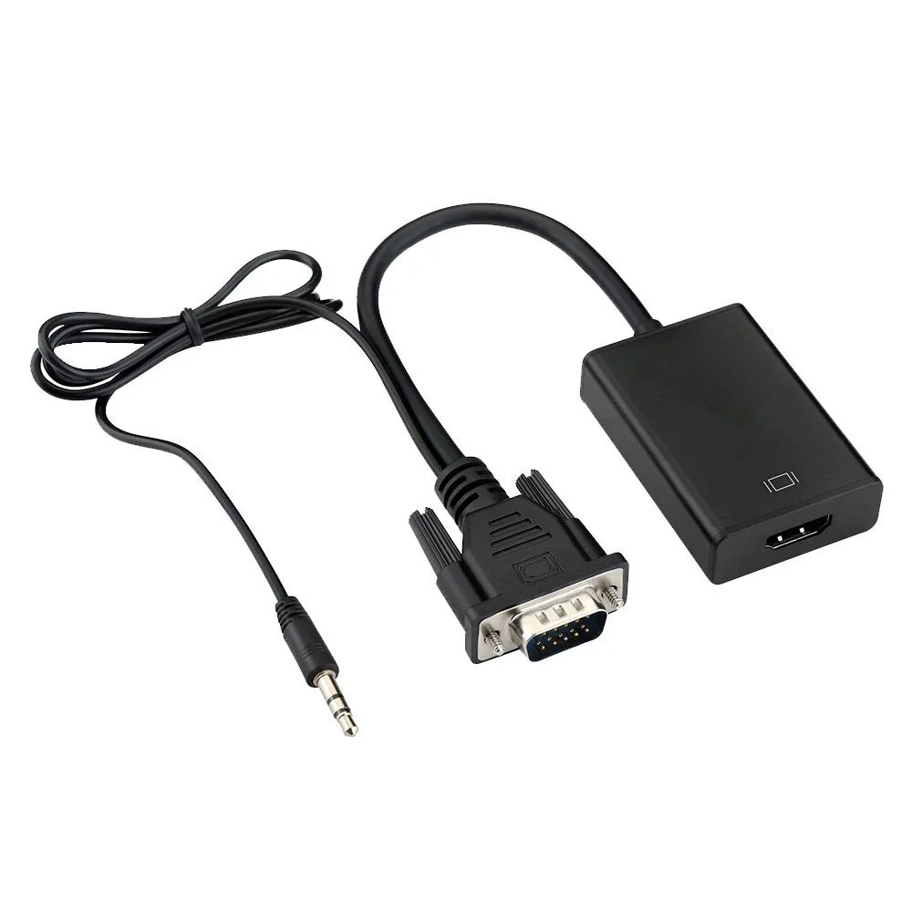 HD 1080P Plug and Play VGA to HDMI Cable Converter VGA to HDMI Audio Video Cable Adapter for PC Laptop to Monitor TV, Black
HD 1080P Plug and Play VGA to HDMI Cable Converter VGA to HDMI Audio Video Cable Adapter for PC Laptop to Monitor TV, Black