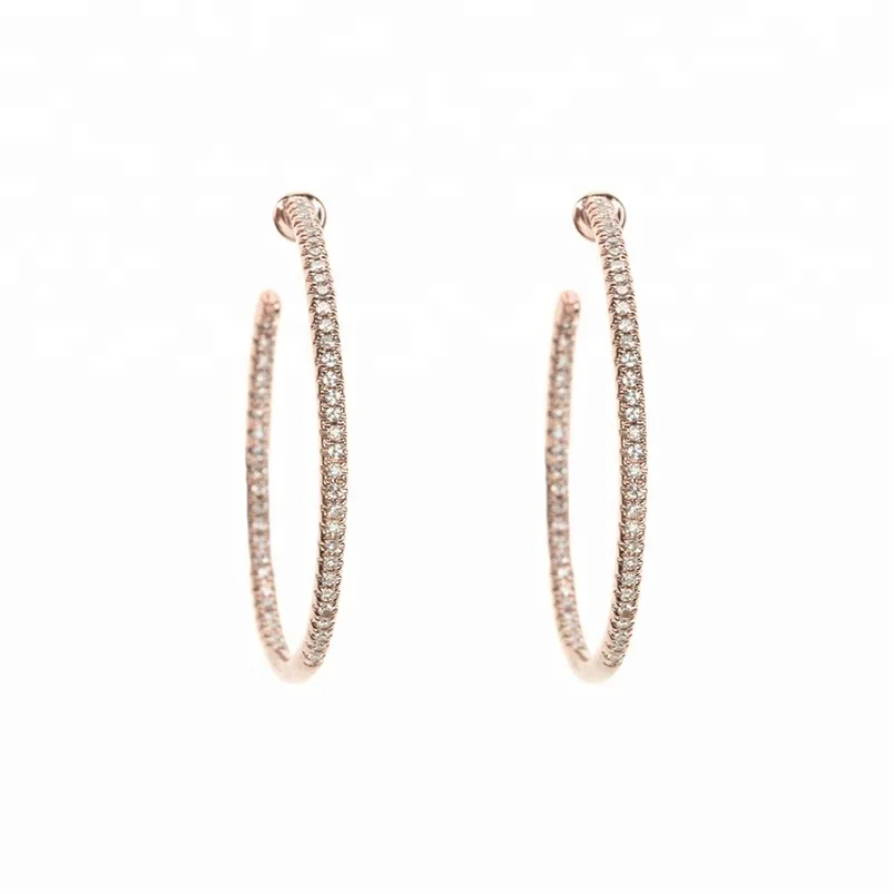 Sterling silver big hoop cubic zirconia bridal earrings jewelry, Gold/white gold/rose gold
Sterling silver big hoop cubic zirconia bridal earrings jewelry, Gold/white gold/rose gold