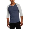 Alternative Apparel Raglan Baseball T Shirt Men's Raglan 3/4 Sleeve Blue Triblend Shirt