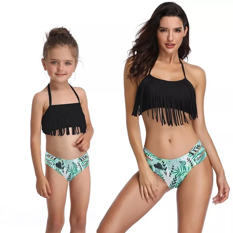 

Mother Daughter Swimwear Family look Mommy and Me Bikini Bahitng Swimsuit Brachwear Family Matching Clothes Mom Daughter Clothes, As picture