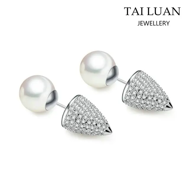 wedding souvenirs gift aaa grade zircon cone earring pearl