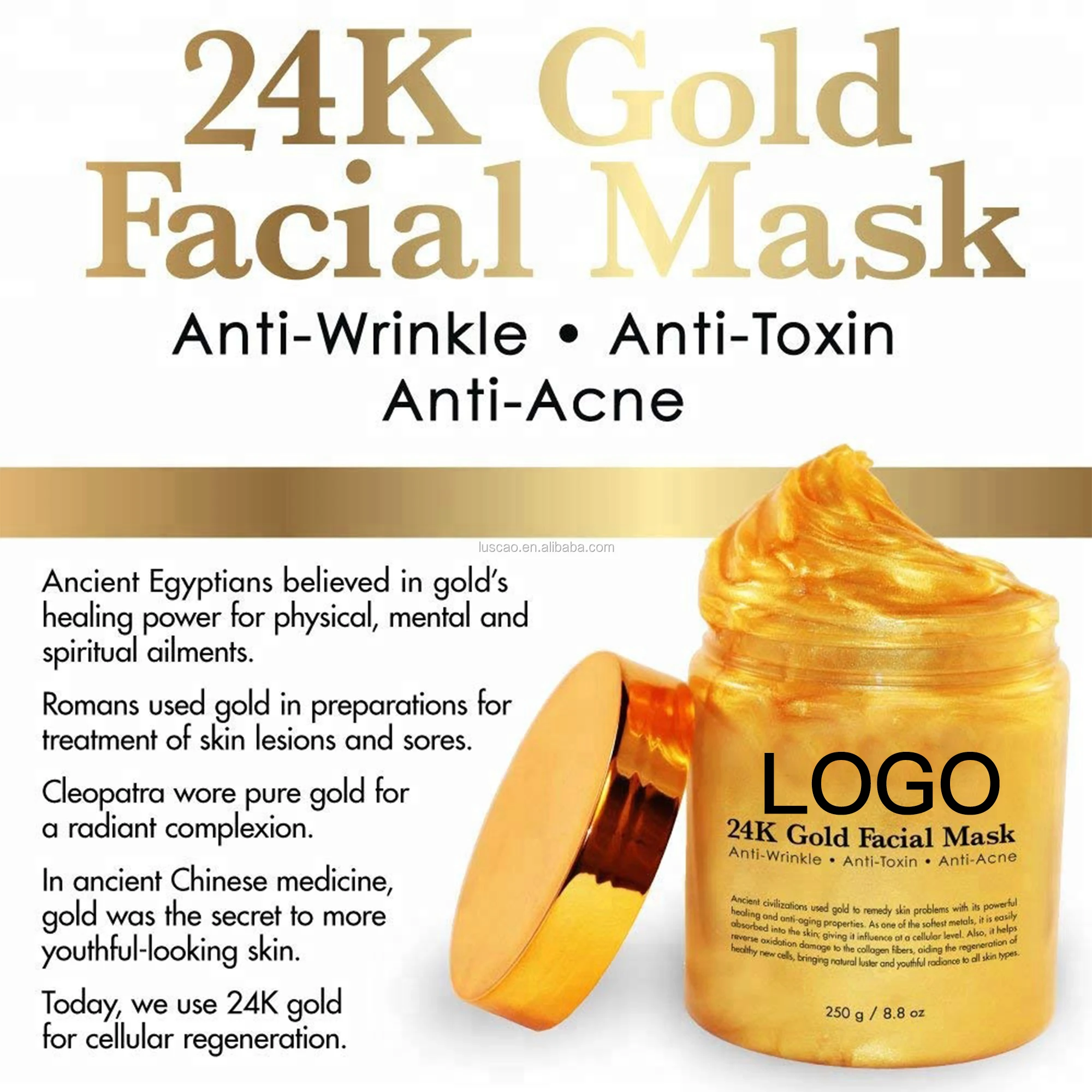 Anti Aging Anti Wrinkl Pure 24k Gold Face Cream For Facial Treatment