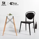 Best sale modern black polypropylene armless plastic design chair for dining room