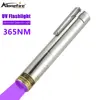 Alonefire SV327-1 Stainless steel 365-370nm UV Light Flashlight Ore ID Curing Money Cat tinea Ultra violet Check Torch lamp