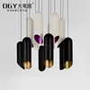 E14 Contemporary home living room bedrooms black metal modern industrial pipe tube pendant lamp