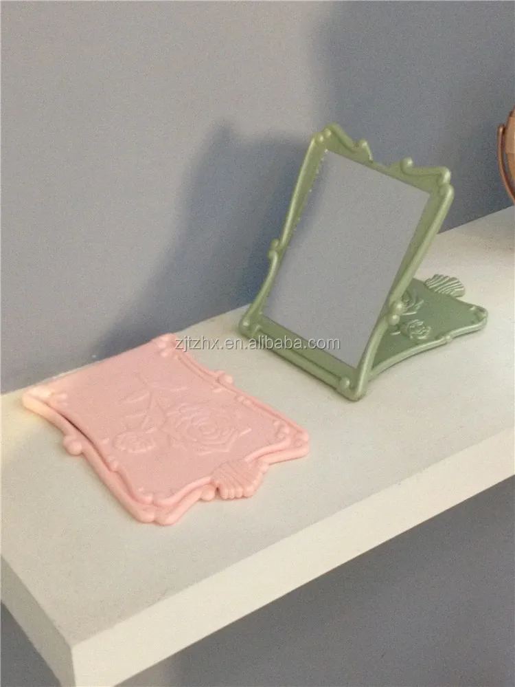 plastic mini pocket girl makeup compact cosmetic mirror with