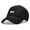 low profile black unstructured dad cap custom embroidered dad hat