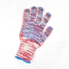 China supplier Wholesale Mixed Color 7 gauge liner Breathable with Blue pvc dots Durable Safety Cotton Knitted Gloves