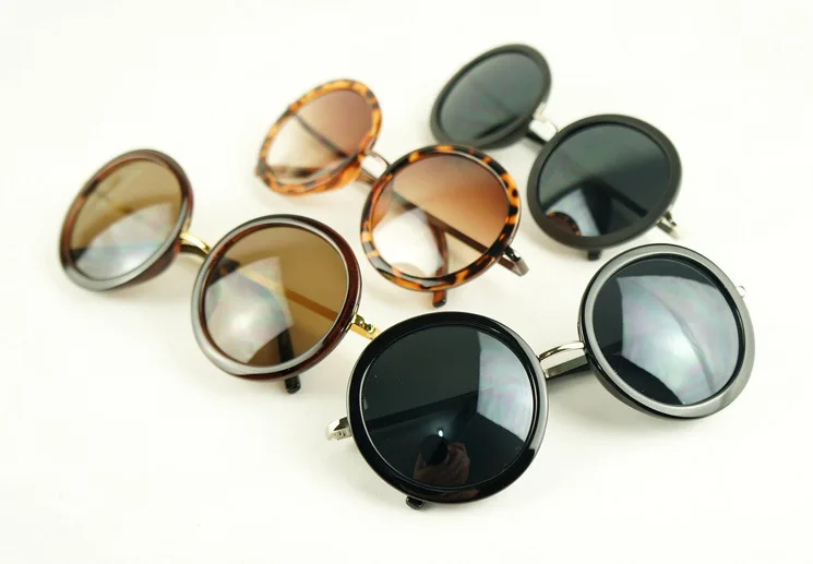 Wholesale/Retail 2015 New Arrival Vintage Round Frame Sunglasses Fashion 4/Color UV 400 CE Women Eyewear D38