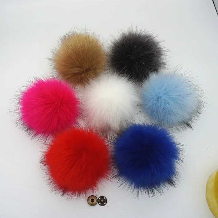 Factory wholesale 5 to 15 cm long or short hair plush faux fur pom pom pompon ball
