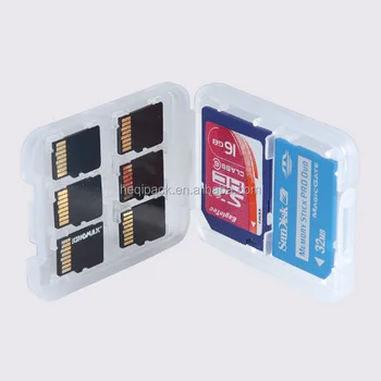 In Stock Multifunction Plastic Micro Sd Card Holder Ms Tf Sd Clear