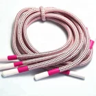 5mm polyester round braided cord belt silicone tips drawcord