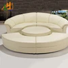 European Style Home Use Comfortable Sectional Couch Modern Round Genuine Leather Sofa Set