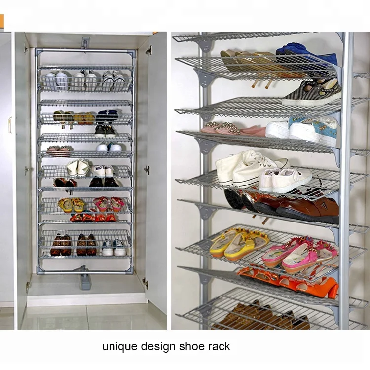 8 Layers Wire Mesh Rotating Sliding Shoe Organizer Racks For Closet Buy Krom Selop Keluar Shoe Rak Kawat Jaring Sliding Shoe Rak Berputar Rak Sepatu Product On Alibaba Com