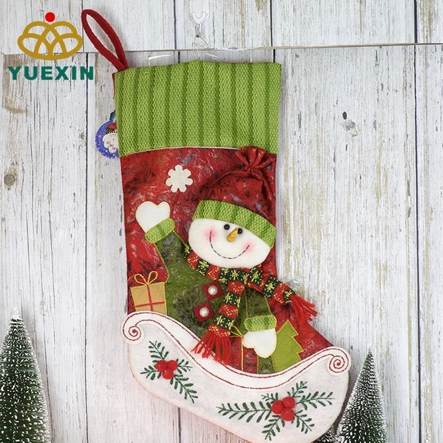christmas snowman pattern stocking decorative sock for gift