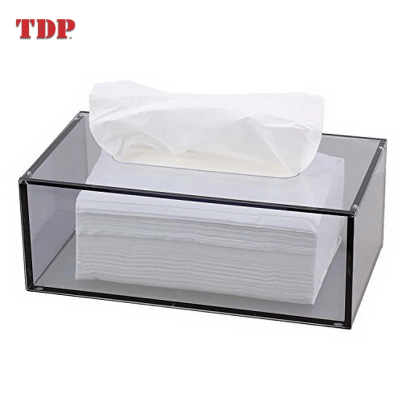 Hotel Rectangular Transparent Facial Paper Acrylic Tissue Box Holder Cover