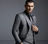 3PC grey color fashion wedding wool material custom men suit (SHW046)
