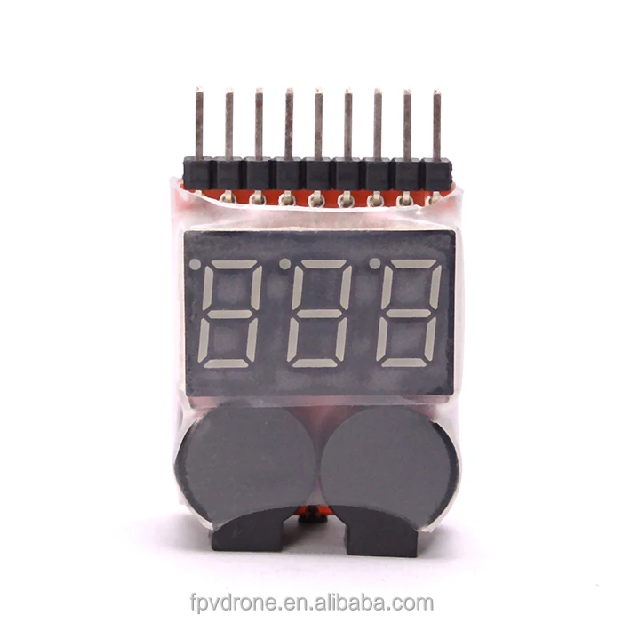 3.7-30V 1-8S Lipo/Li-ion/Fe Battery Voltage 2IN1 Tester Low Voltage Buzzer Alarm