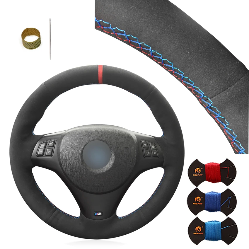 High Quality Customized Hand Stitch Black Suede Red Leather Marker Steering Wheel Cover for BMW M3 2009-2013 E92
High Quality Customized Hand Stitch Black Suede Red Leather Marker Steering Wheel Cover for BMW M3 2009-2013 E92