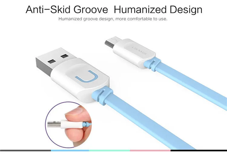 USAMS U-Trans Series 1M colorful micro USB charging cable for iPhone and type-c data charger wire - ANKUX.COM