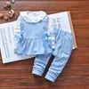 2019 Spring autumn new girls solid color sweater three-piece girls cute long-sleeved children clothing