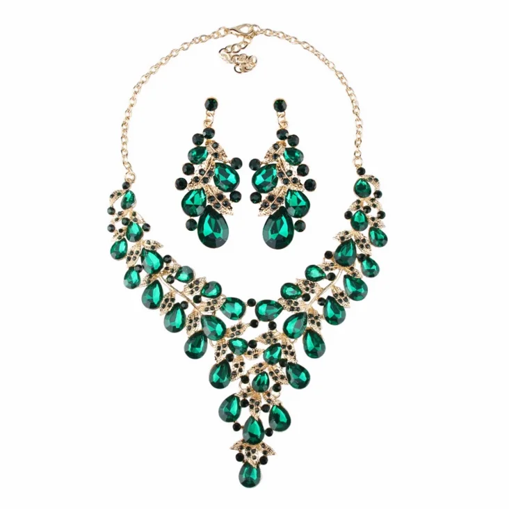custom handmade necklace and earring wedding bride cubic zirconia jewelry crystals set green, Multi
custom handmade necklace and earring wedding bride cubic zirconia jewelry crystals set green, Multi