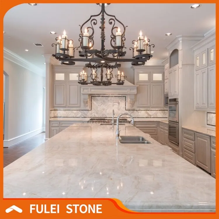 Hot Sale Natural Polished Taj Mahal Quartzite Kitchen Countertops