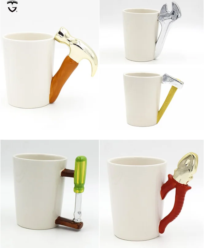 handle 3d white ceramic travel cup tea coffee porcelain mug for