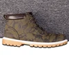 Customized camouflage color soft sole fashion leather boots for men
