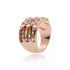 Wholesale Luxurious CZ Rings Jewelry Women 18k Gold Plated Brass Ring Copper Alloy Jewelry in Stock