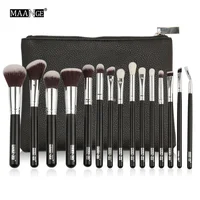 

MAANGE 15Pcs With PU Leather Case Powder Foundation Eyeshadow Cosmetic Make Up Brush Beauty Tool Kit